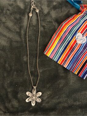 Brighton Dazzle Bloom Silver Flower Pendant Necklace – Retired Style